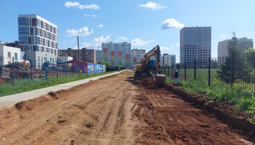 В жилом квартале ЛАЙФ стартовало благоустройство пешеходной зоны у детского сада 