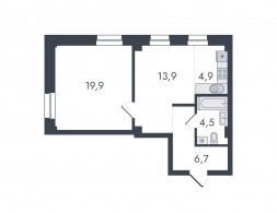 2-комнатная, 49.9 м²
