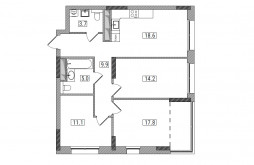 3-комнатная, 81.8 м²