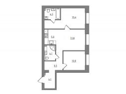 Евро 3-комнатная, 62.5 м²