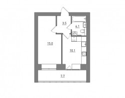 1-комнатная, 40.4 м²