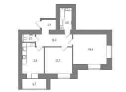 2-комнатная, 80.1 м²