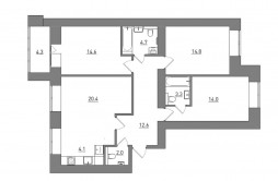 Евро 4-комнатная, 94.8 м²
